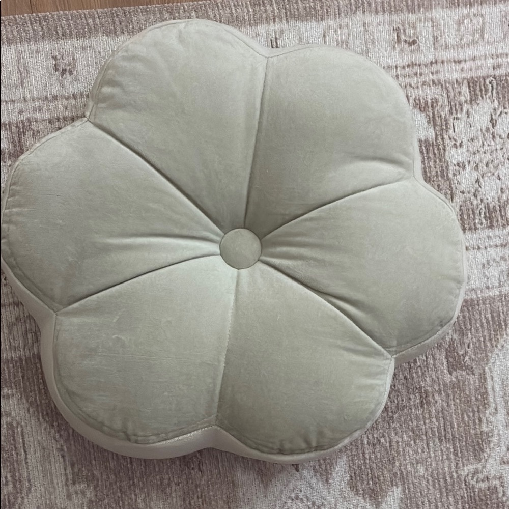 Floral Shaped Cushion in Light Green